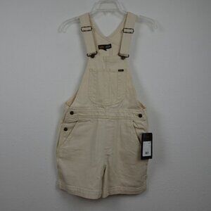 Lee Short Overalls Shortalls Women's Size XS Beige Denim Romper Coveralls